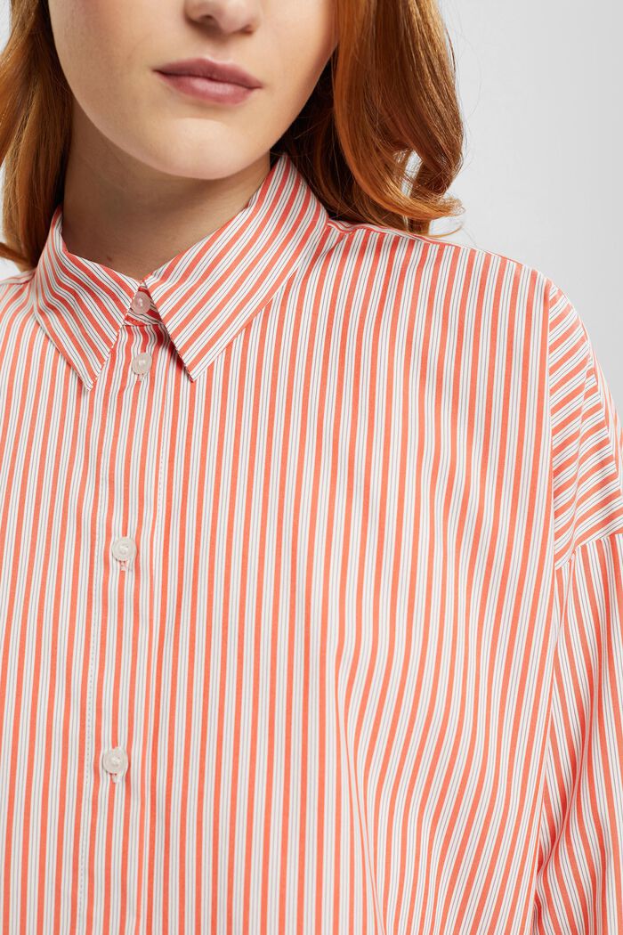 Striped poplin blouse, ORANGE RED, detail image number 2