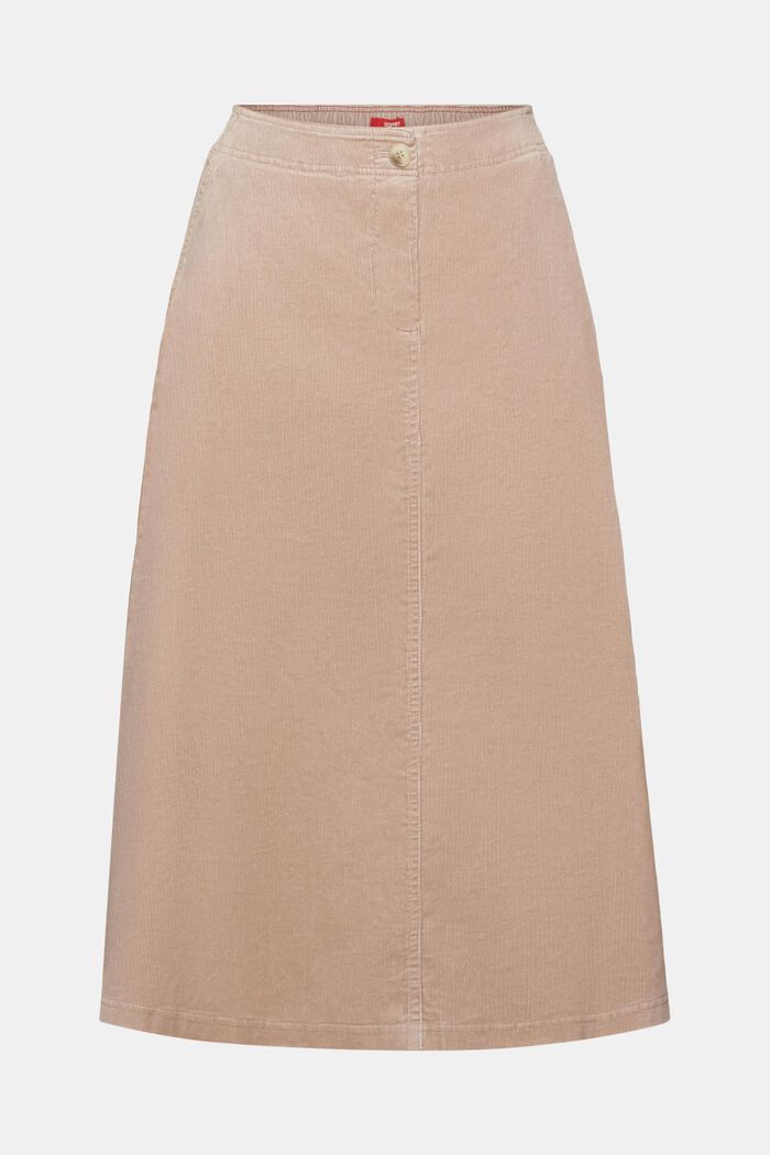 Corduroy Midi Skirt, LIGHT TAUPE, detail image number 7