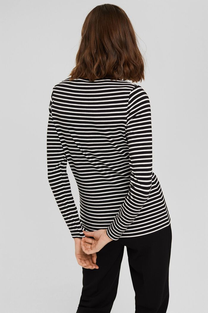 In a TENCEL™/ modal blend: Striped shirt, BLACK, detail image number 3