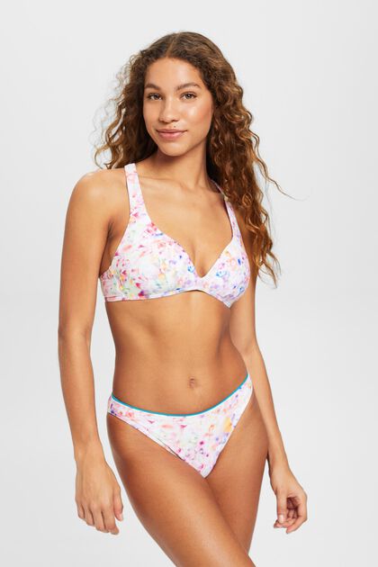 ESPRIT - Padded bikini top with floral print at our online shop