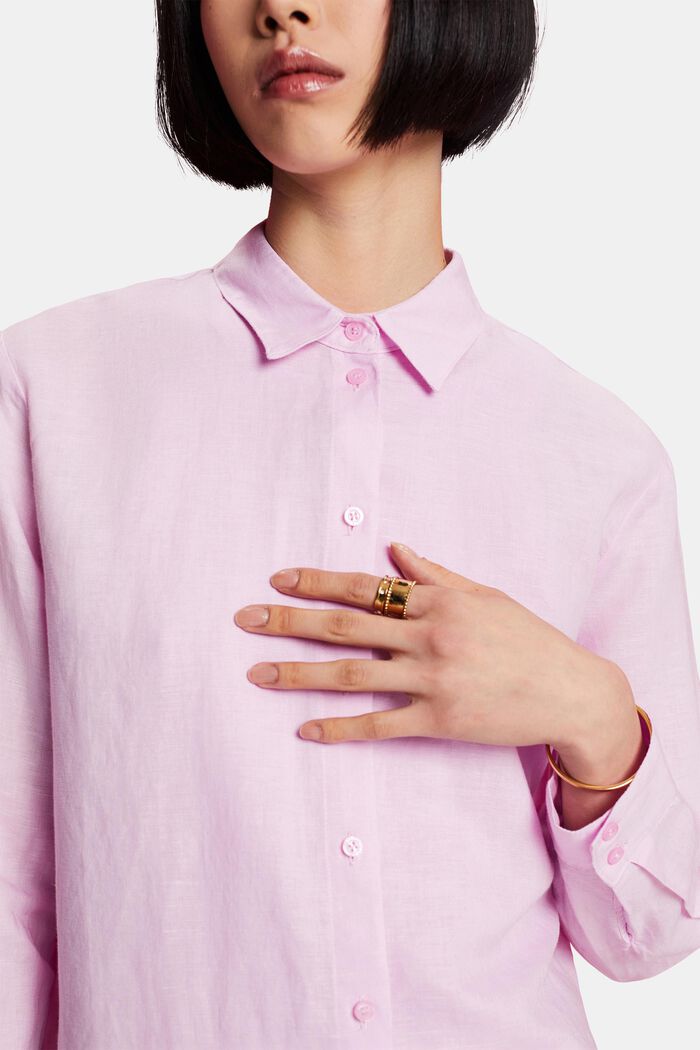 Linen-Cotton Shirt, PINK, detail image number 2