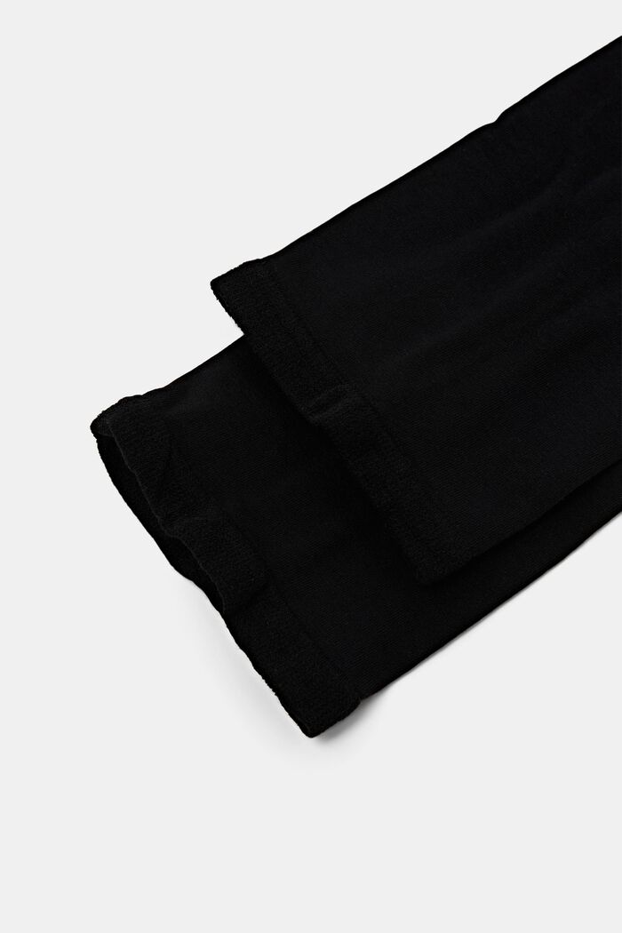 Opaque leggings, blended cotton, BLACK, detail image number 1