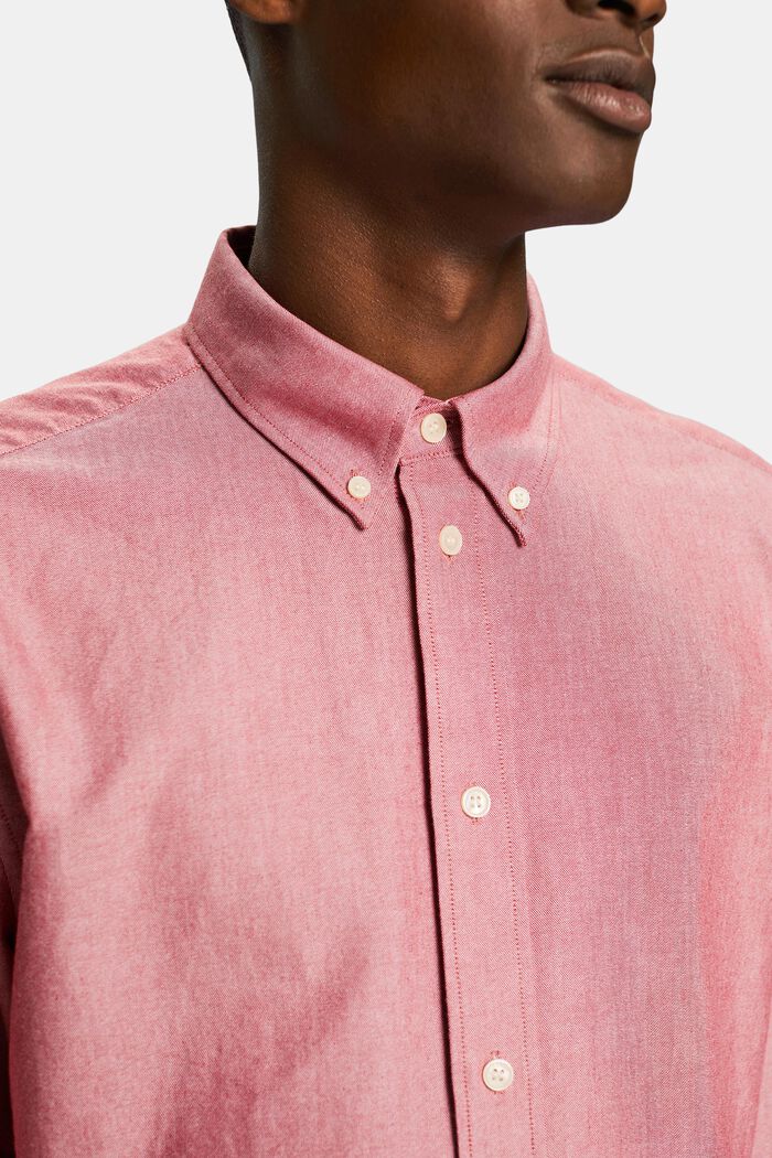 Cotton Oxford Shirt, RED, detail image number 4