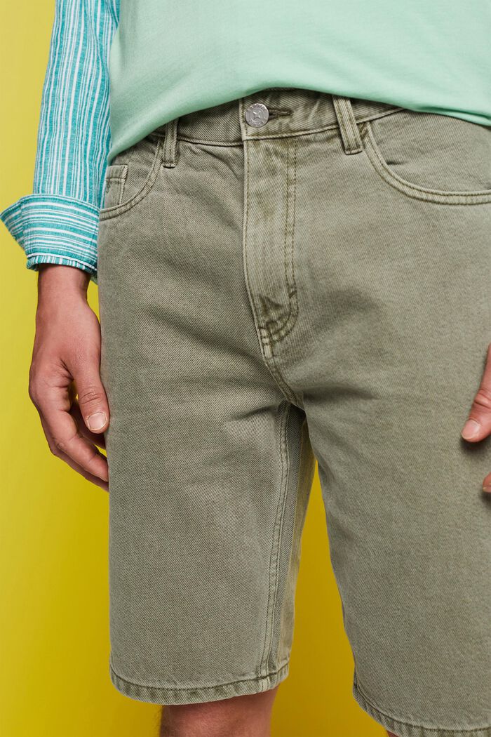 Coloured denim shorts, GREEN, detail image number 4