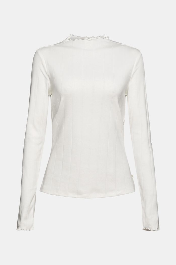 Long sleeve top with wavy edges