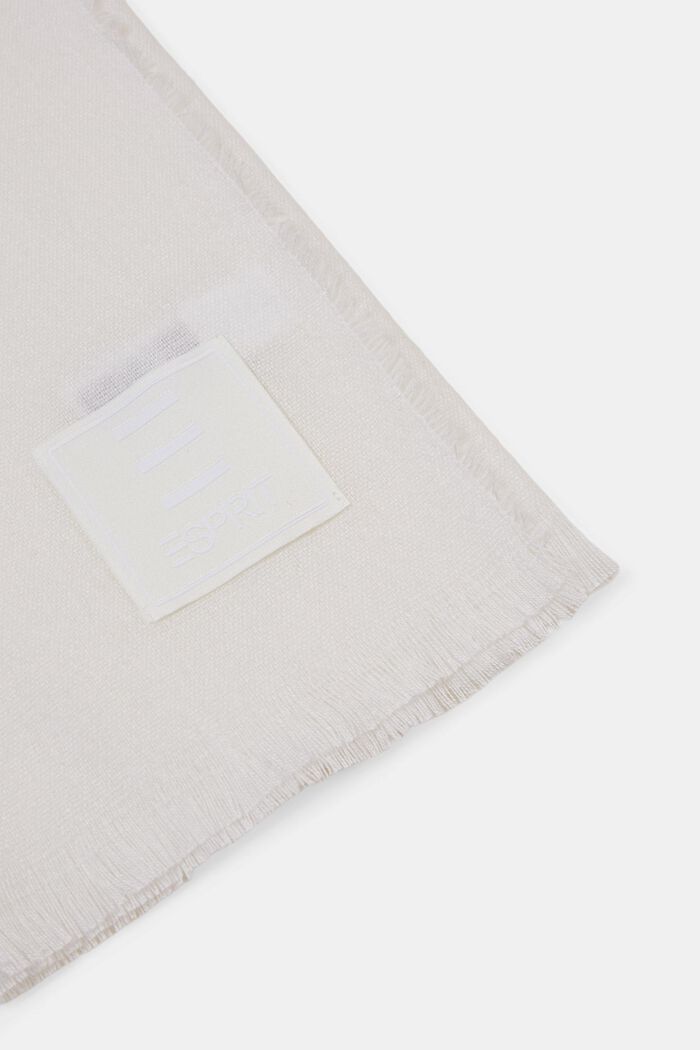 Brushed Wool-Blend Scarf, OFF WHITE, detail image number 1