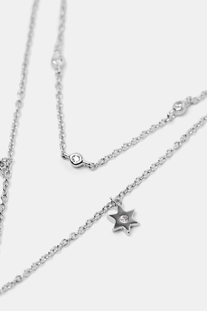Necklace with fixed charms, sterling silver, SILVER, detail image number 1