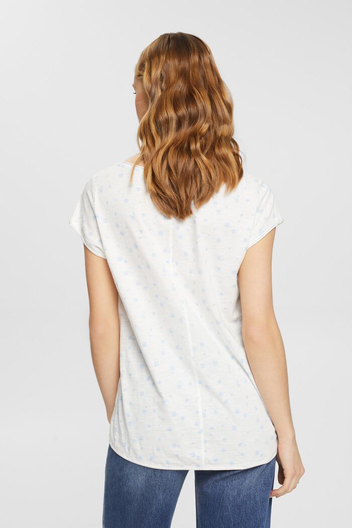 Floral t-shirt with rolled edges, OFF WHITE, detail image number 3