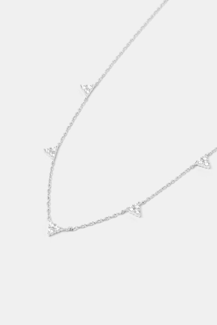 Sterling silver necklace with zirconia, SILVER, detail image number 1