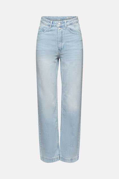Straight leg stretch jeans, BLUE BLEACHED, overview