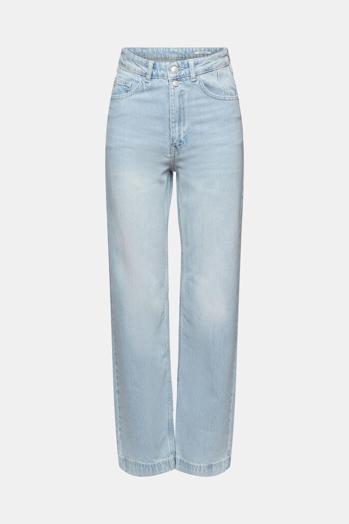 Straight leg stretch jeans, BLUE BLEACHED, detail image number 7