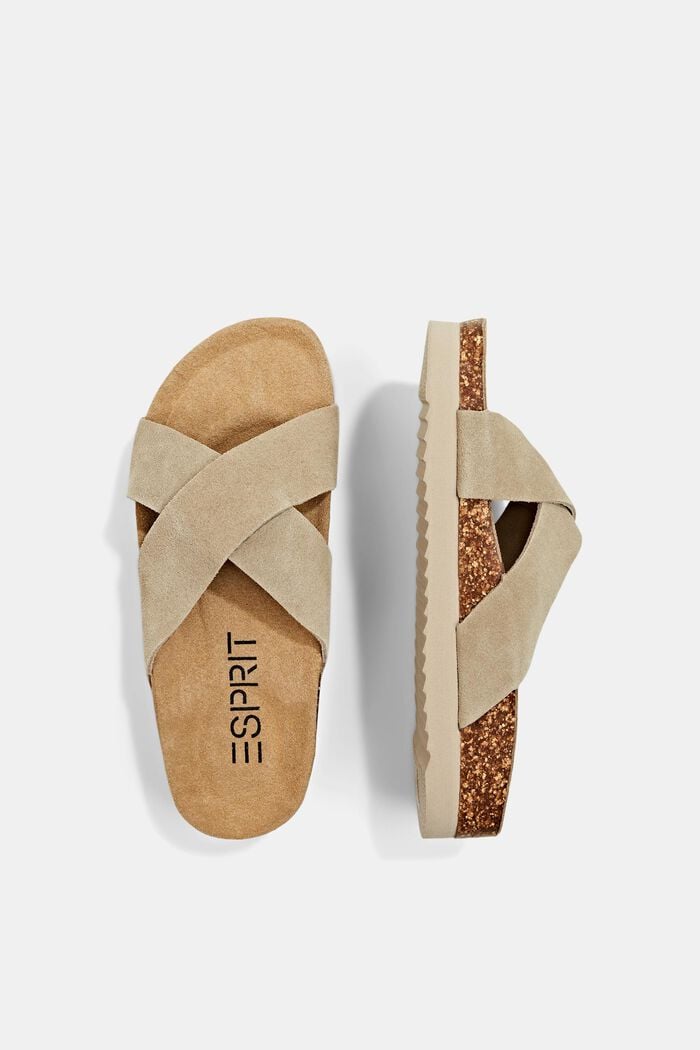 Slip-ons with crossed-over straps, LIGHT BEIGE, detail image number 1