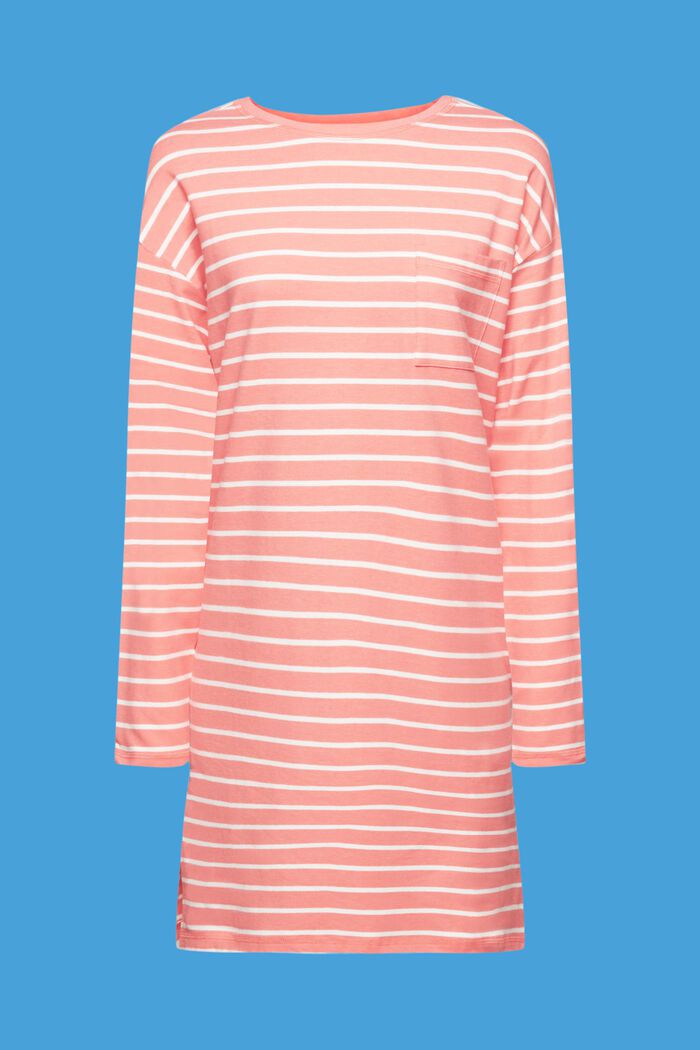Striped jersey nightshirt, CORAL, detail image number 6