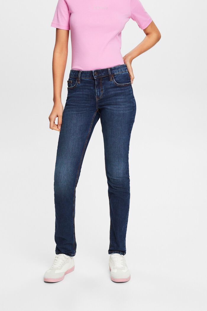 Mid-Rise Slim Jeans, BLUE DARK WASHED, detail image number 0