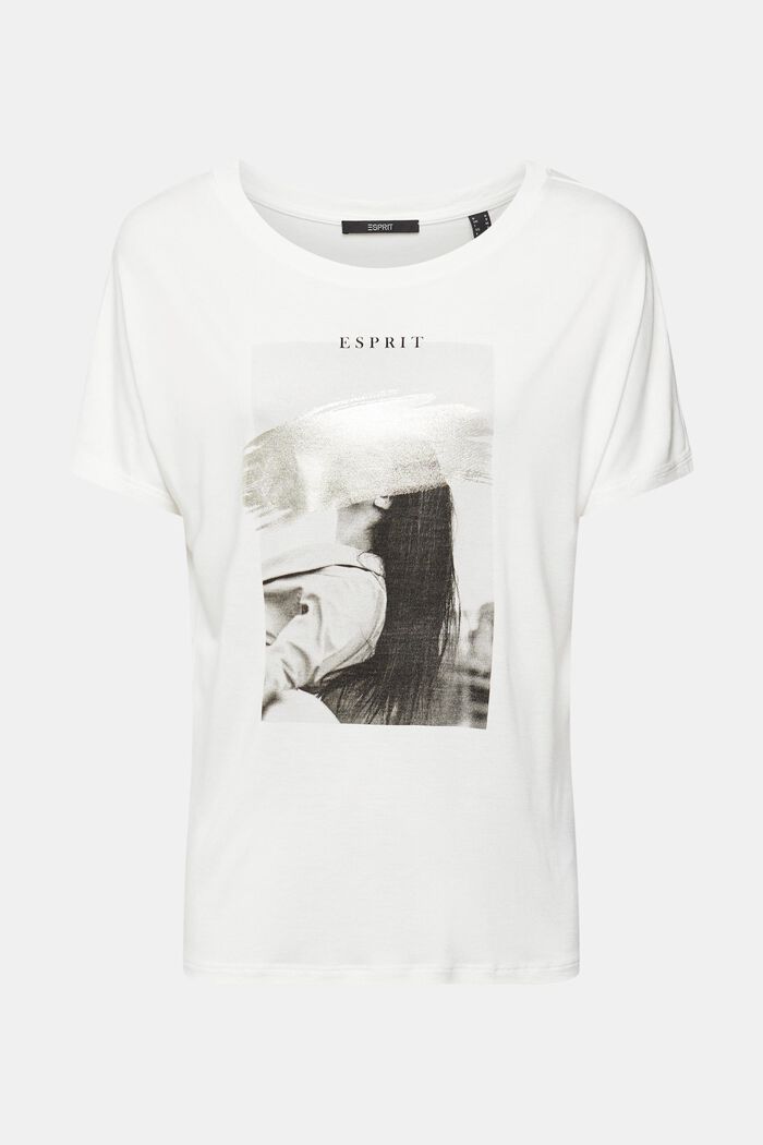 Print t-shirt, LENZING™ ECOVERO™, OFF WHITE, detail image number 2