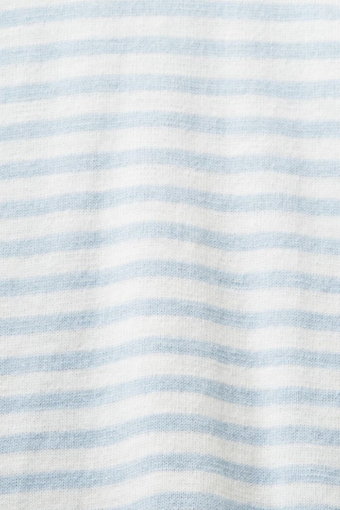Striped Cotton Sweater, LIGHT BLUE, detail image number 5