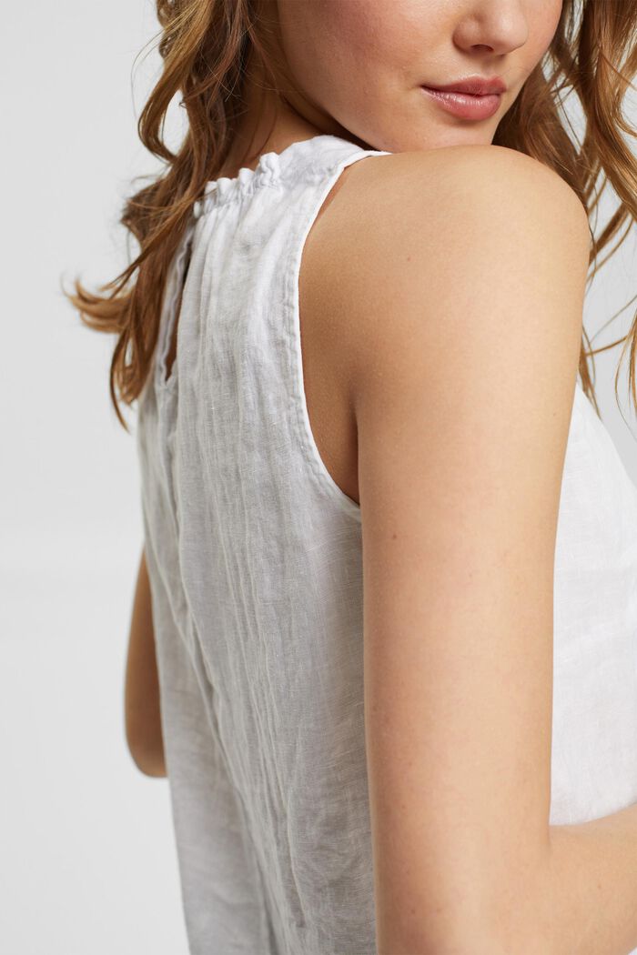 Top made of 100% linen, WHITE, detail image number 0