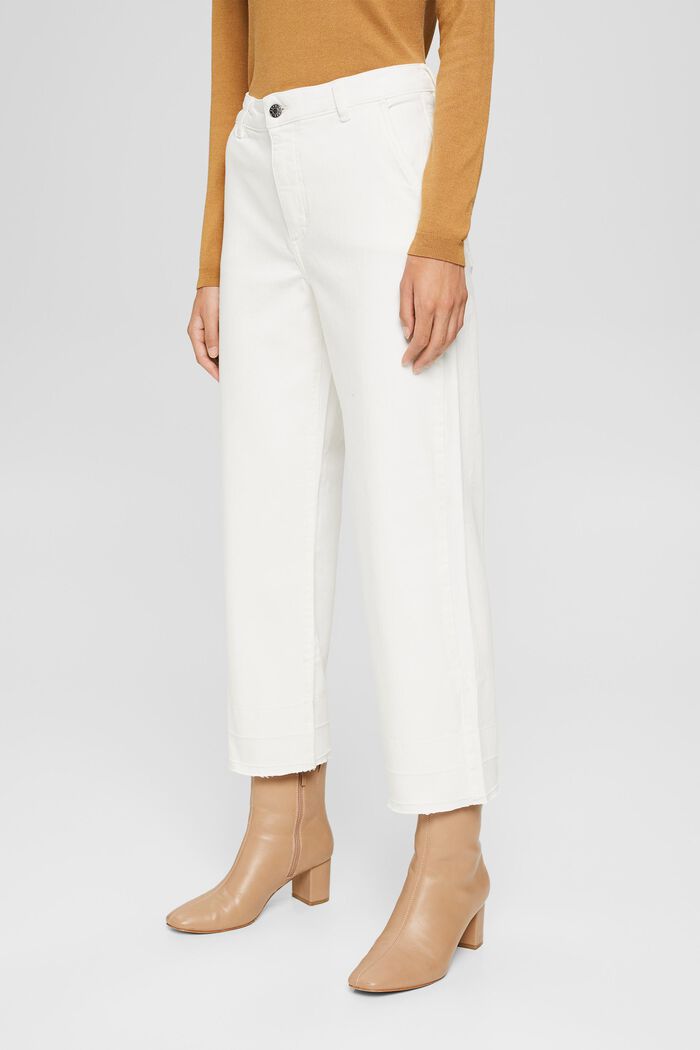 Wide 7/8 trousers with unfinished hems