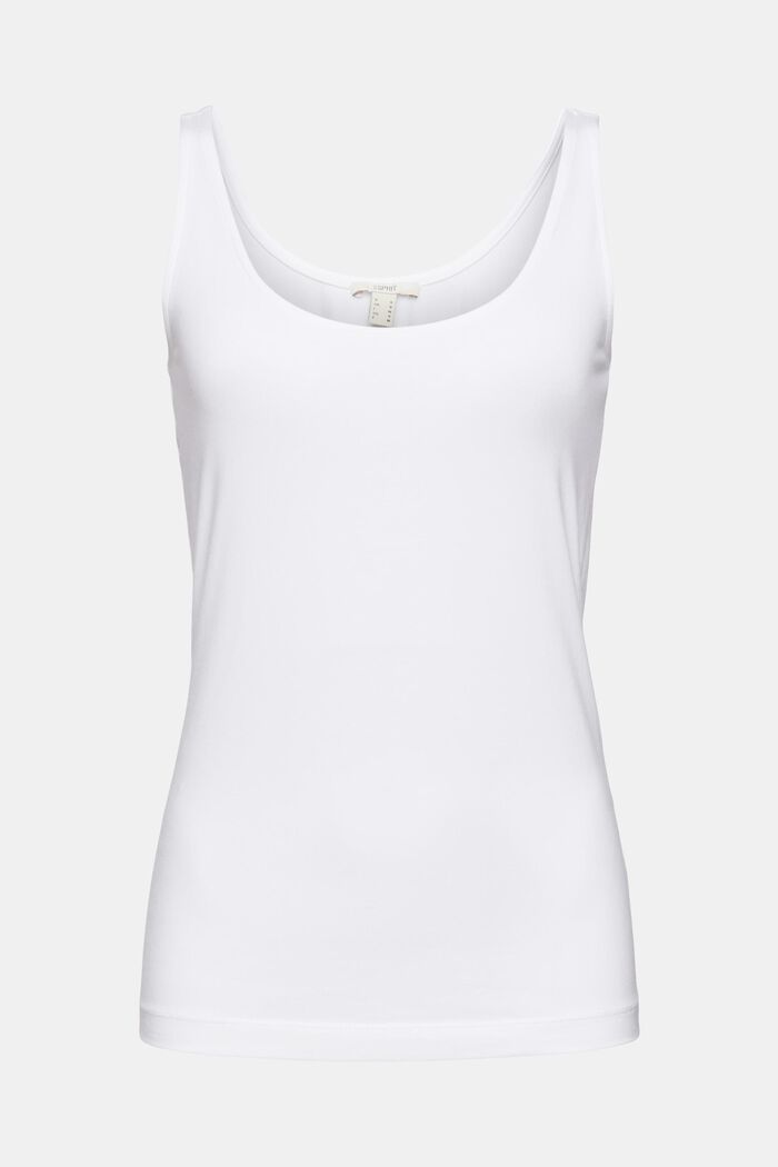 Organic cotton vest top, WHITE, detail image number 6