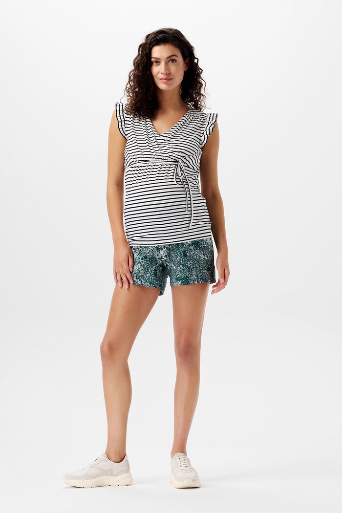 Jersey shorts with all-over print, GREEN, detail image number 0