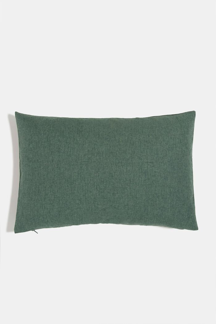 Material mix cushion cover with micro-velvet, DARK GREEN, detail image number 2