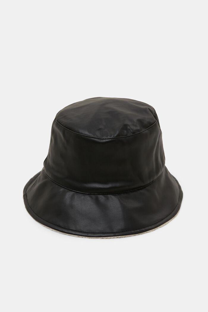 Reversible Faux leather bucket hat