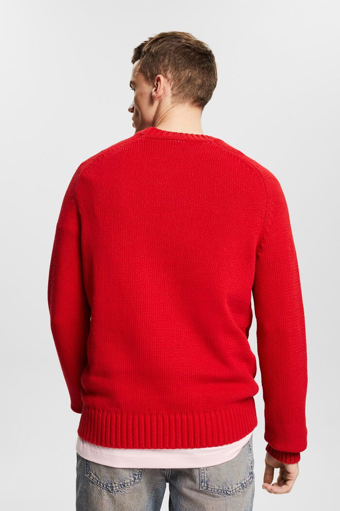 Logo Chunky Knit Sweater, DARK RED, detail image number 2
