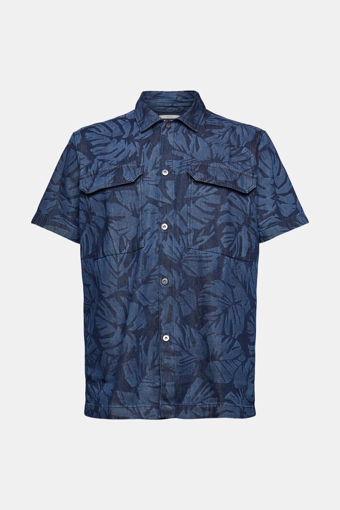 Shirt in a patterned denim look