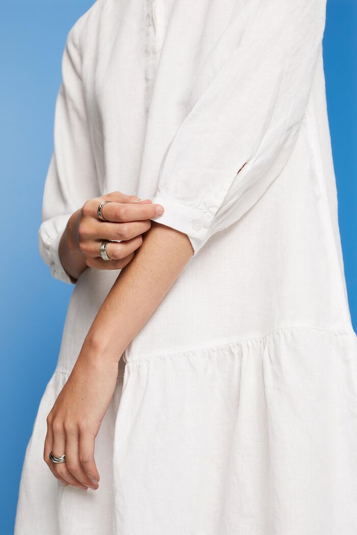 Mini shirt dress, 100% linen, WHITE, detail image number 2