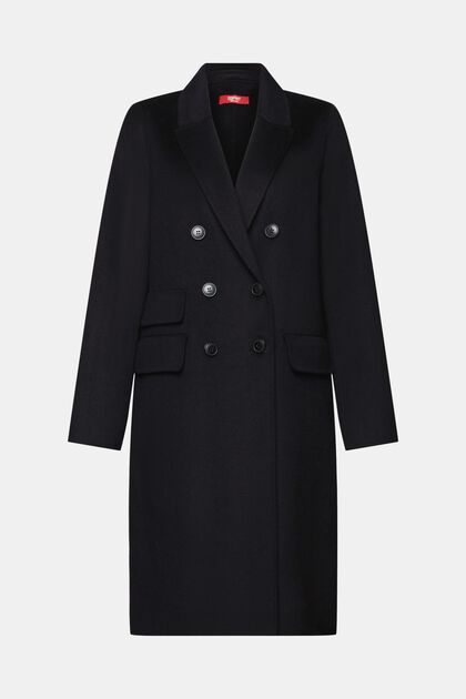 Double-Breasted Wool-Blend Coat
