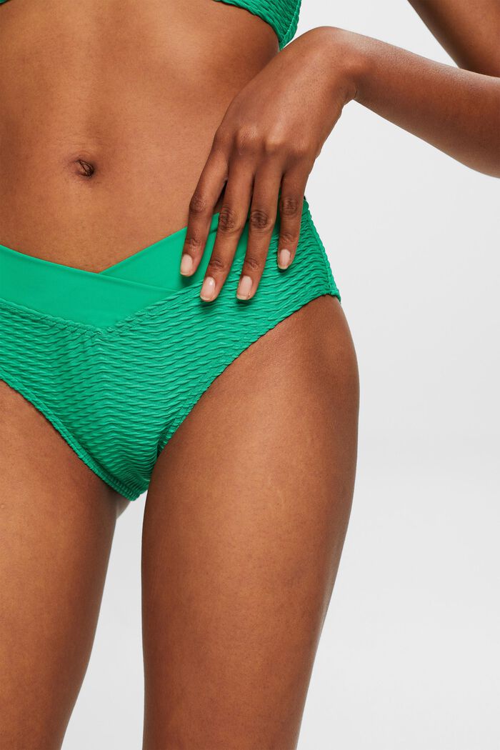 Recycled: textured bikini bottoms, GREEN, detail image number 1