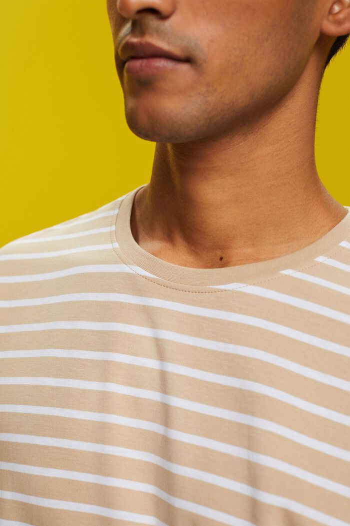 Striped jersey T-shirt, 100% cotton, SAND, detail image number 2