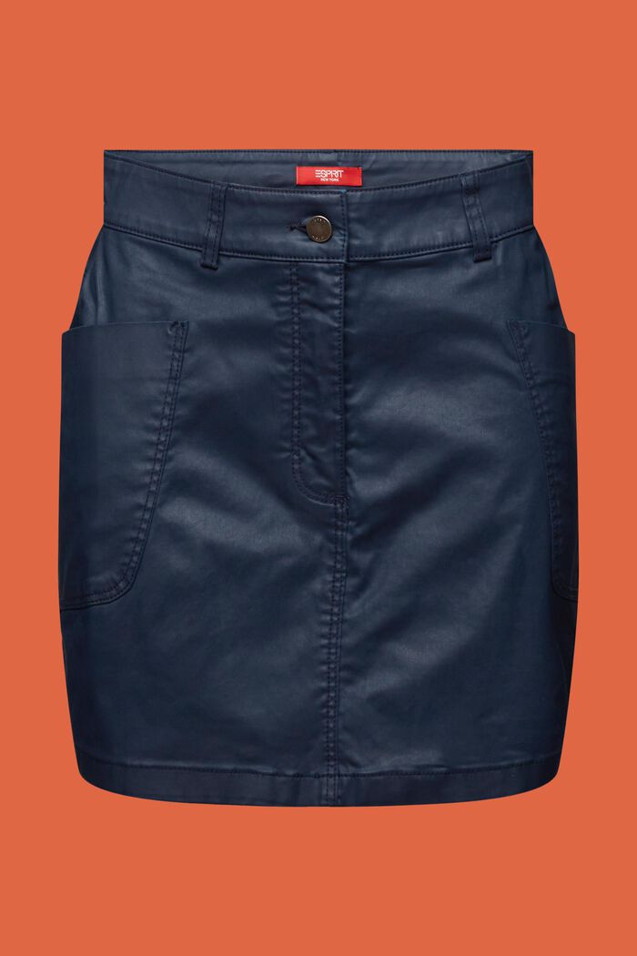 Coated Mini Skirt, NAVY, detail image number 7