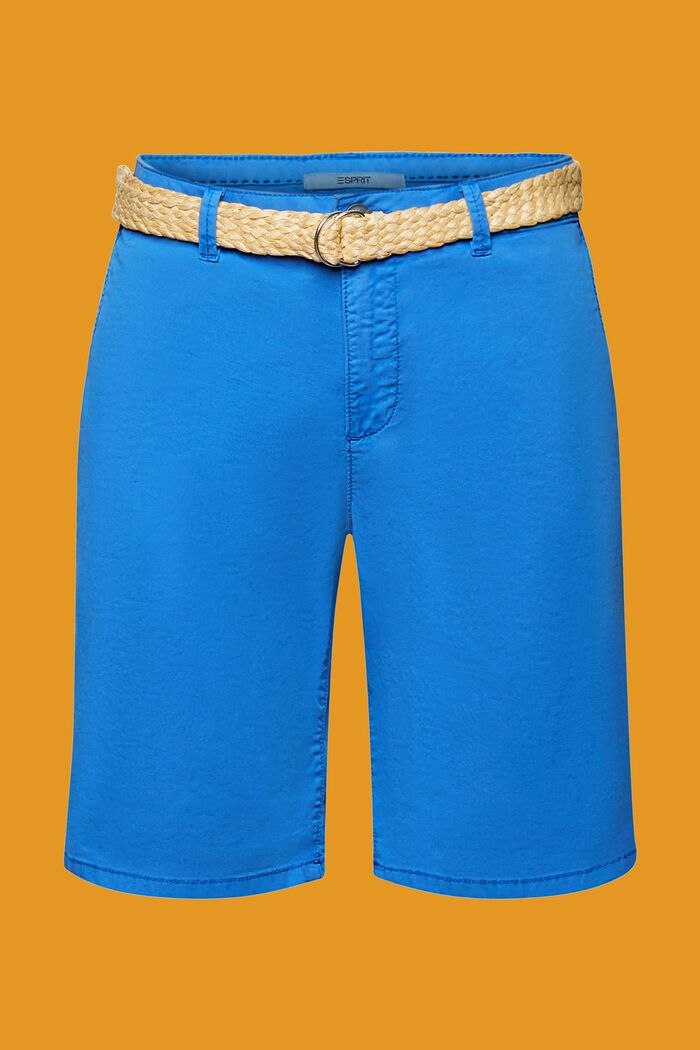 Shorts with braided raffia belt, BRIGHT BLUE, detail image number 7