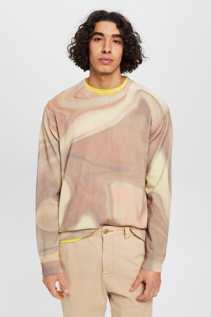 Woven cotton jumper with all-over pattern