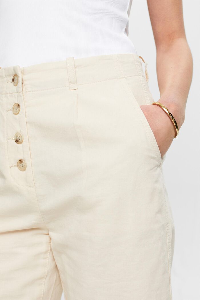 Button Fly Shorts, CREAM BEIGE, detail image number 4