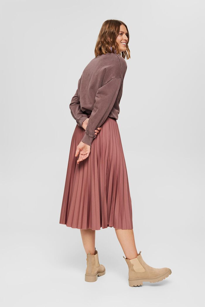 Pleated midi skirt, DARK OLD PINK, detail image number 3