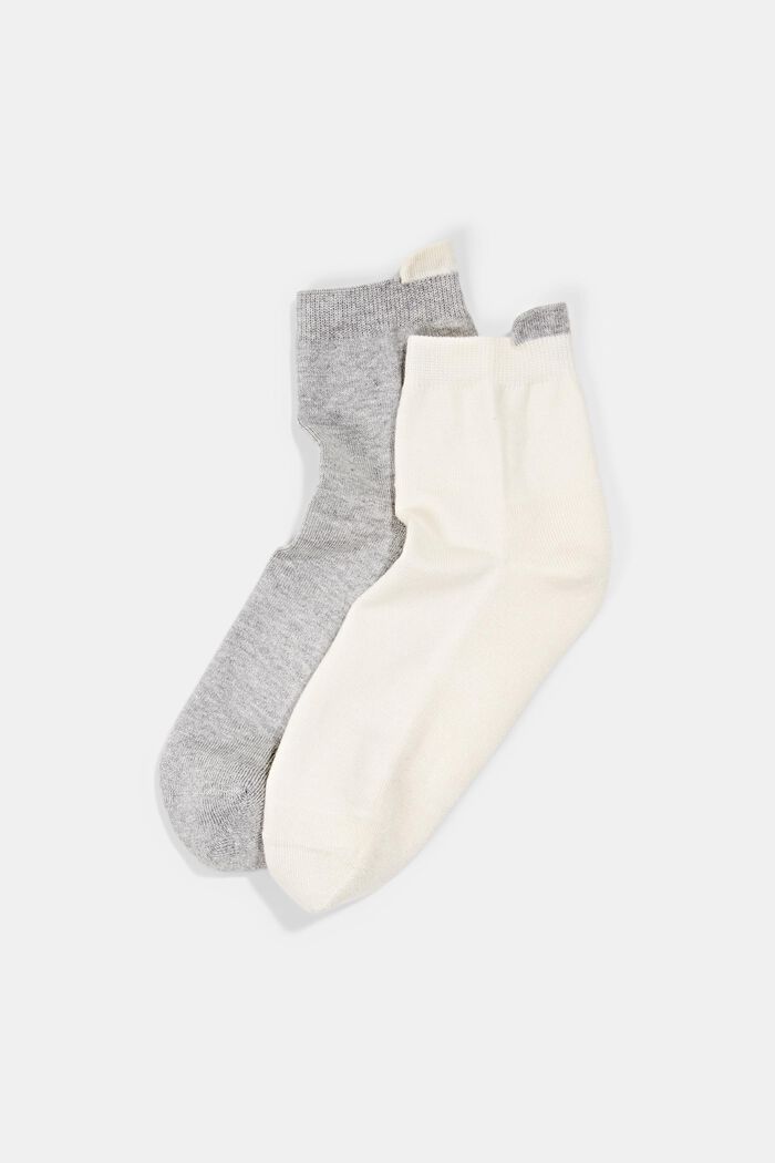 Double pack of short socks with a towelling sole, GREY/WHITE, detail image number 0