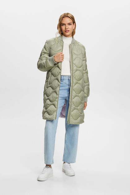 Recycled: quilted transformer coat