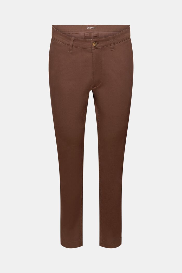 Chino trousers, stretch cotton, DARK BROWN, detail image number 7