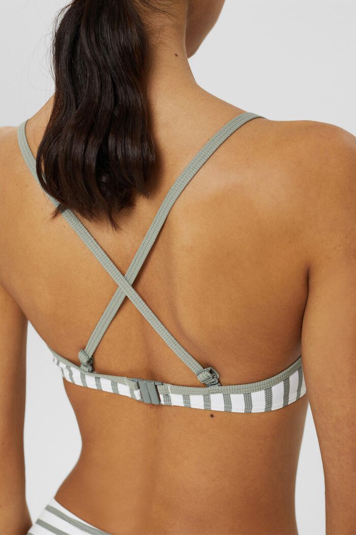 Recycled: padded top with stripes, LIGHT KHAKI, detail image number 1