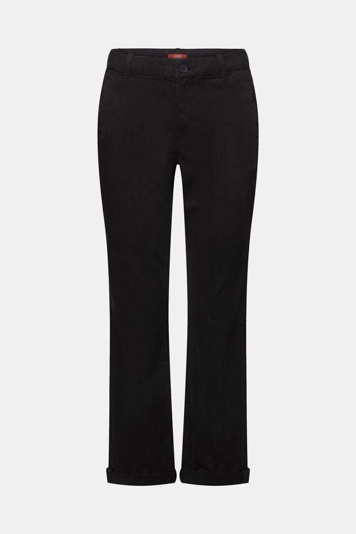 Stretch chino, cotton blend, BLACK, detail image number 7