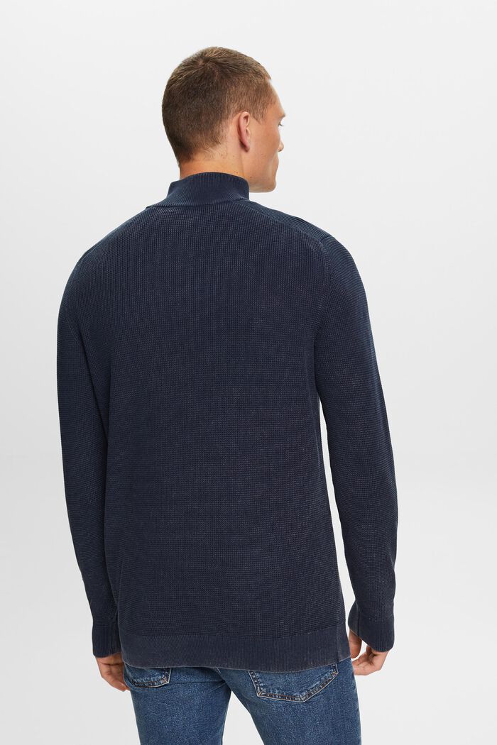 Half-zip jumper, 100% cotton, NAVY, detail image number 3