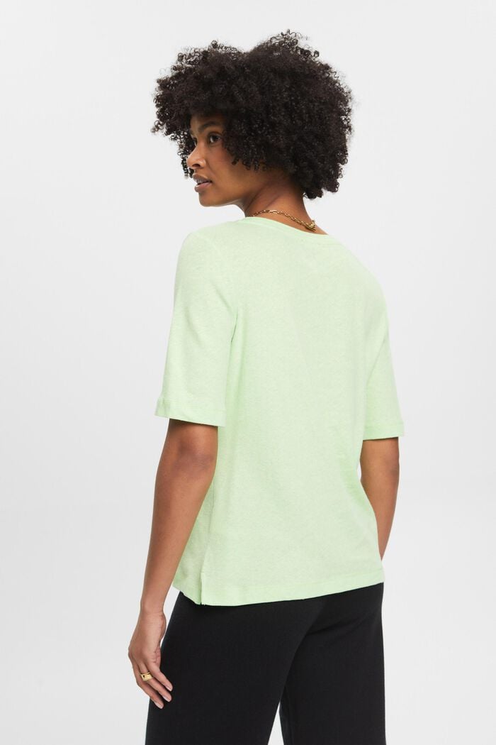 Linen blend t-shirt, CITRUS GREEN, detail image number 3