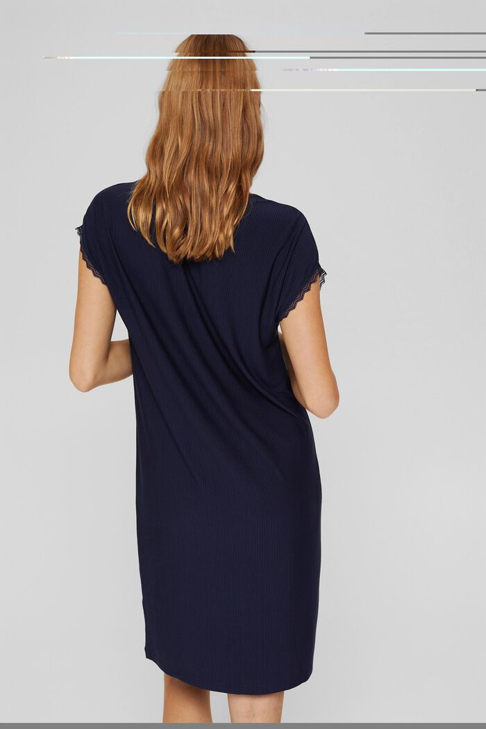 Nightdress with lace, LENZING™ ECOVERO™, NAVY, detail image number 2