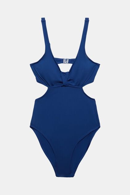Recycled: padded swimsuit with cut-outs