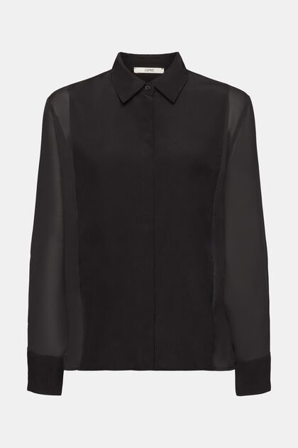 Semi-sheer blouse, LENZING™ ECOVERO™