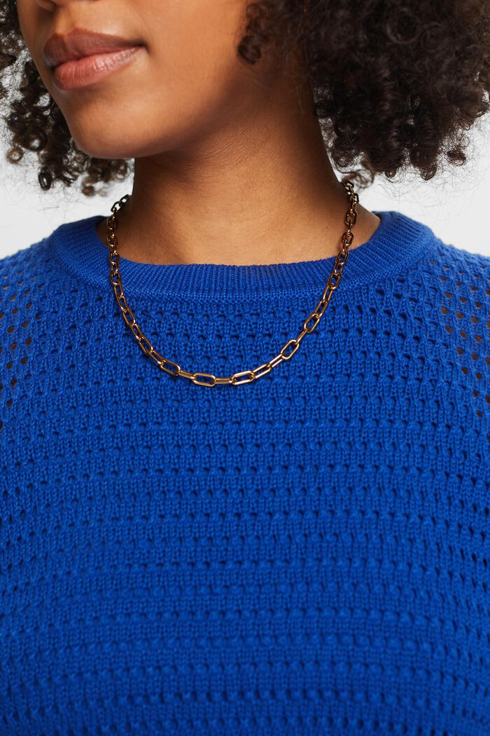 Mesh Sweater, BRIGHT BLUE, detail image number 3