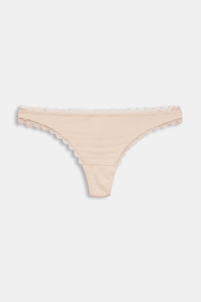 Hipster thong with lace border, DUSTY NUDE, detail image number 3