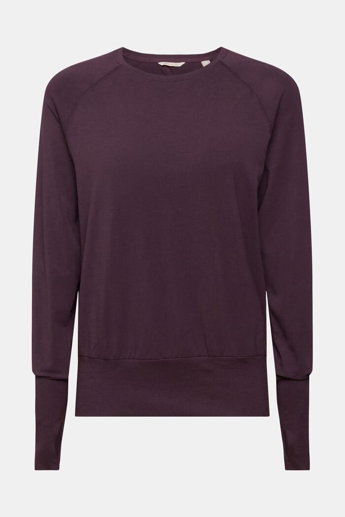 Long sleeve top with thumb holes, AUBERGINE, detail image number 3